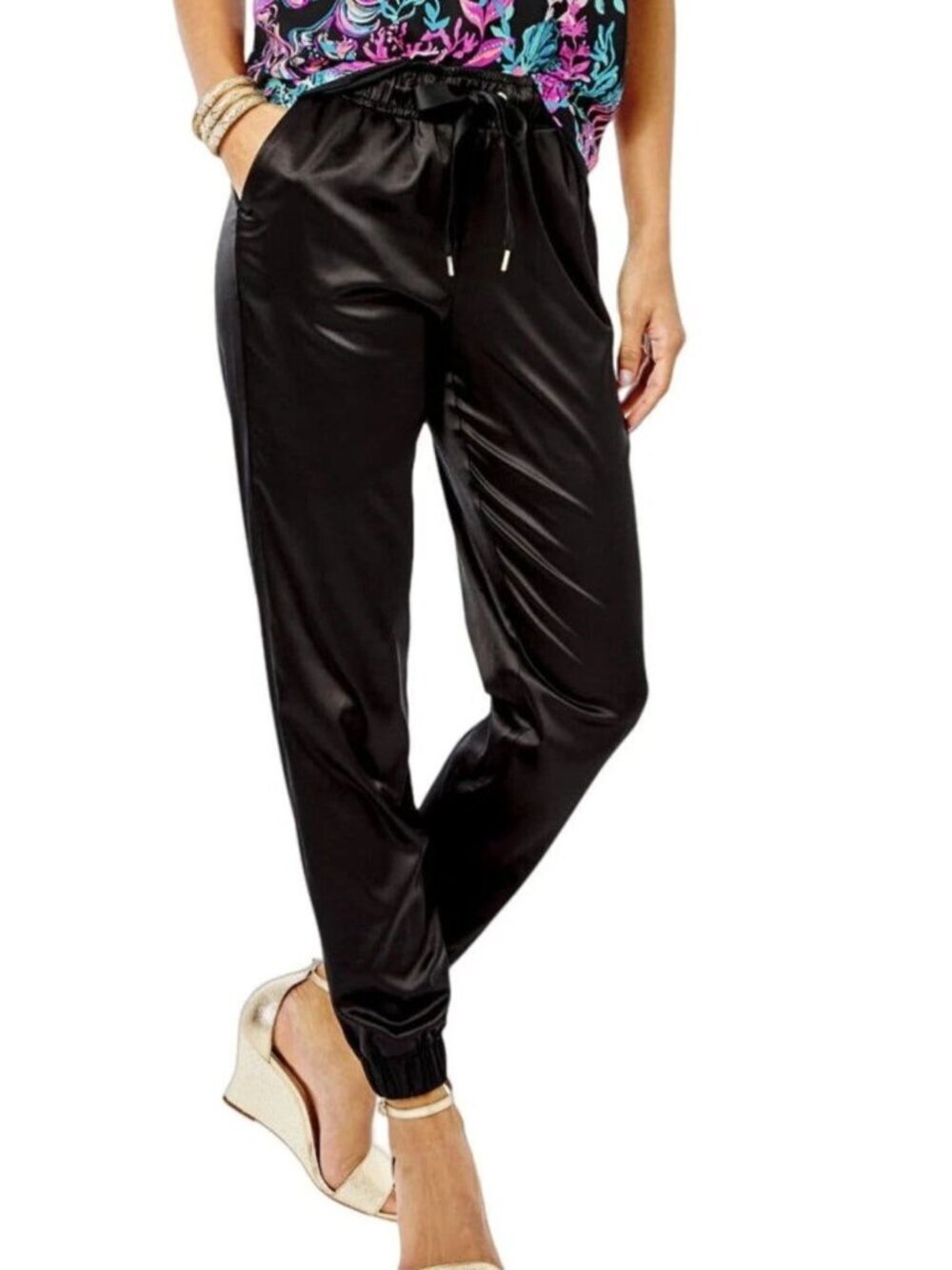 NEW Lilly Pulitzer Onyx Black Julissa Stretch Pants Size Small 8384